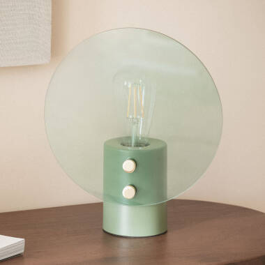 Tischlampe Metall und Glas Katia