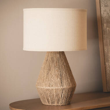 Lampe à Poser Corde Naturelle et Lin Dione