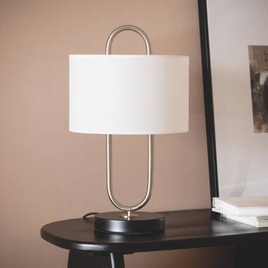 Lampa Stołowa Z Metalu i Tkaniny Duque