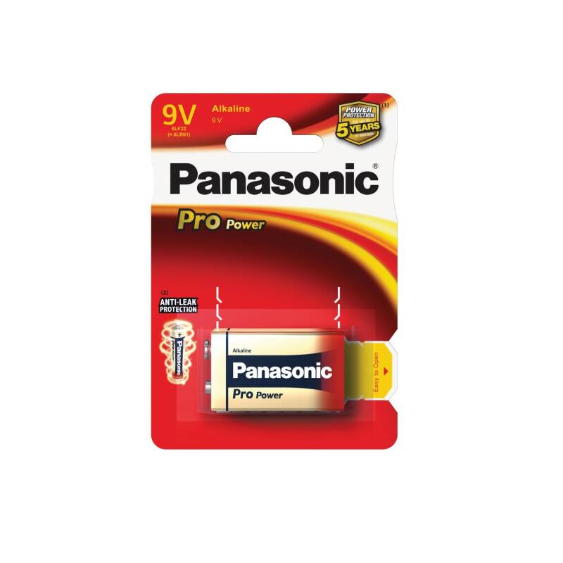 Image de Blister 1 Pile Alcaline 9V PANASONIC 6LR61 Pro Power Image de Blister 1 Pile Alcaline 9V PANASONIC 6LR61 Pro Power