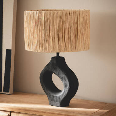 Tischlampe Holz Dhara ILUZZIA