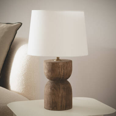 Tischlampe aus Holz Dallas