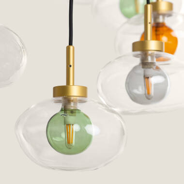 Afbeelding van Hanglamp Aluminium en Glas  Hassi 12 Lampen