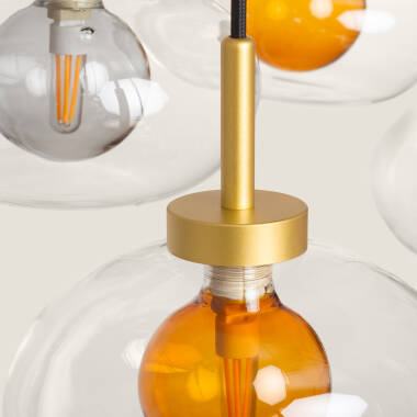 Afbeelding van Hanglamp Aluminium en Glas  Hassi 12 Lampen