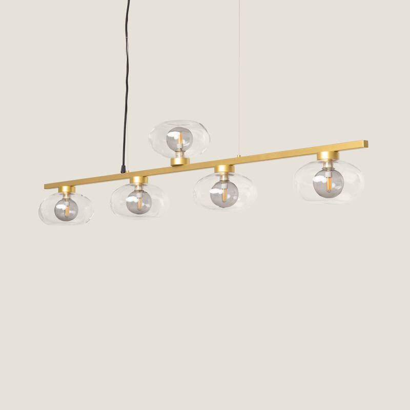 Afbeelding van Hanglamp  Aluminium en Glas  Hassi 5 Spots