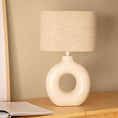 Bild von Tischlampe Keramik und Stoff Memphis Bild von Tischlampe Keramik und Stoff Memphis