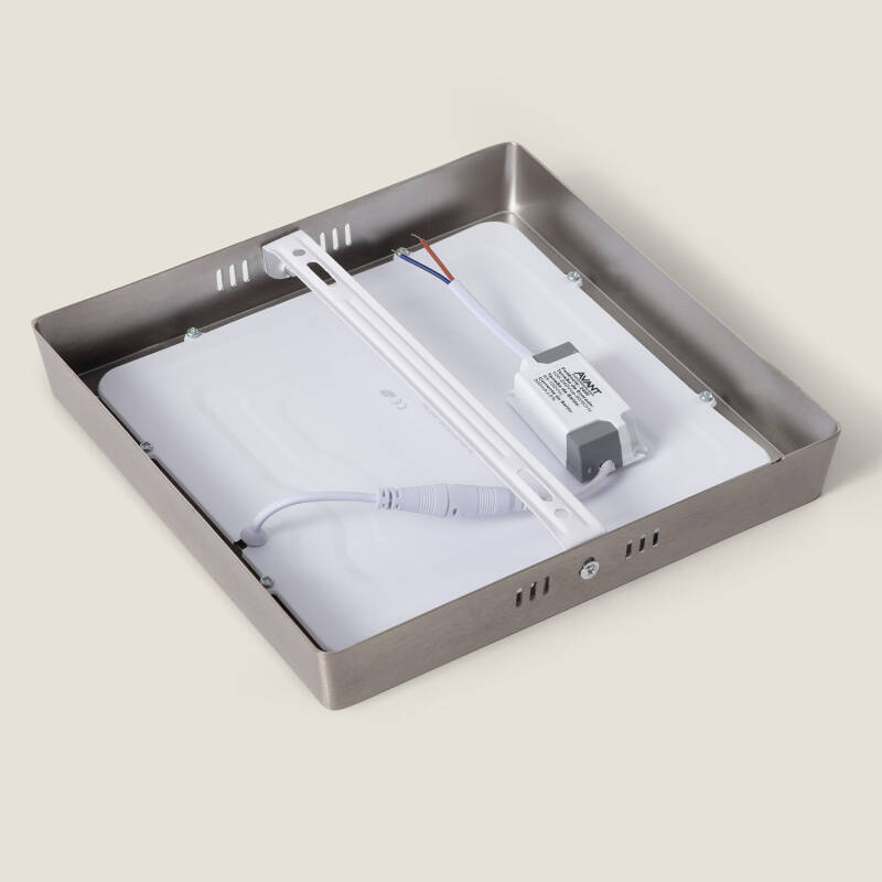 Obrázek Přisazené Stropní Čtvercové 18W LED Svítidlo 225x225 mm Kovový Silver