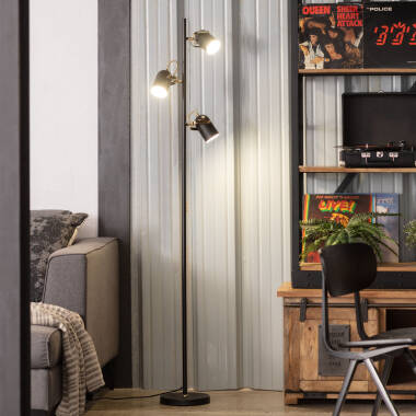 Image of Black Cano Floor Lamp x3