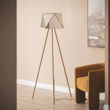 Lampada da Terra Metallo Vetro Mattina ILUZZIA