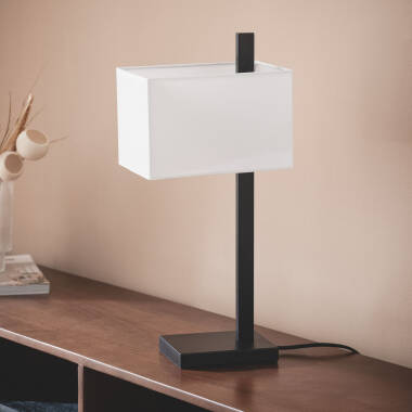 Malena Metal & Fabric Table Lamp with USB Port & Tactile Switch