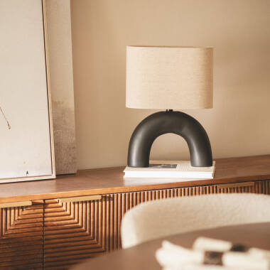 Afbeelding van Tafellamp Keramiek en Stof Callie