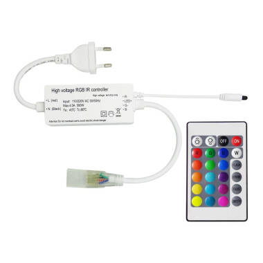 RGB LED-stripcontroller 220V SMD Breedte 14,5 mm met IR-afstandsbediening