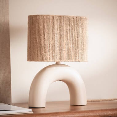 Stolní Lampa z Keramiky a Přírodního Lana Callie