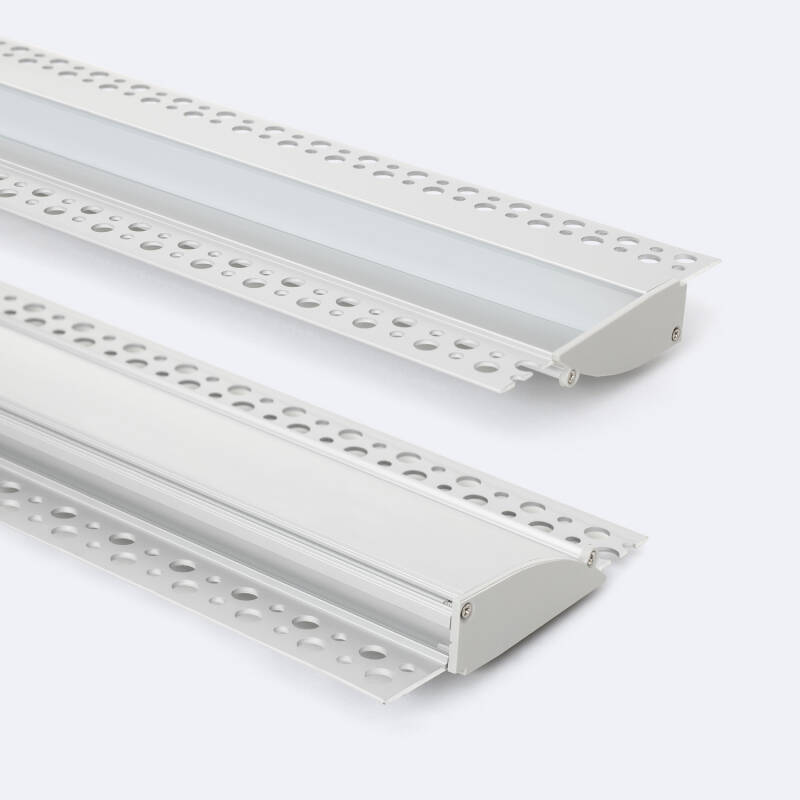 Image de Profilé Aluminium Encastré dans Plâtre/Placo 2 m pour Rubans LED jusqu'à 12 mm