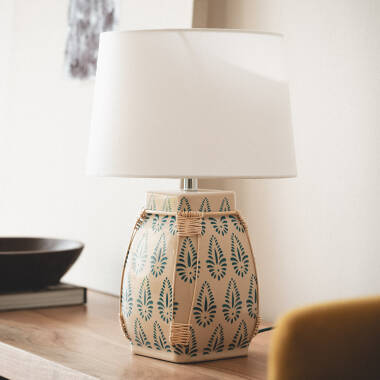 Lampe à Poser Céramique et Tissu Ariché