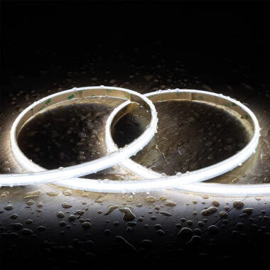 Striscia LED Regolabile 220V COB Autorettificata 320 LED/m 14W/m 1120lm/m SILICONE FLEX Larga 10mm IP65 Taglio 25cm