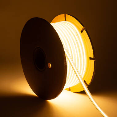 50m 220V LED Strip Autorectified COB Dimmable 320LED/m 14W/m 1120lm/m SILICONE FLEX 10mm Wide Cut at Every 25cm IP65