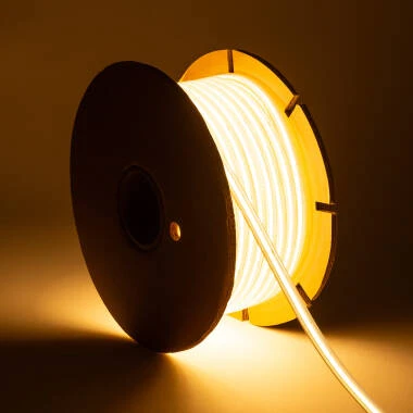 Ruban LED Dimmable 220V COB Auto-Redressement 320 LED/m BOBINE 50m 14W/m 1120lm/m SILICONE FLEX Largeur 10mm Coupe 25cm IP65