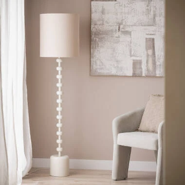 Lampa Podłogowa z Metalu i Lnu Aimahar