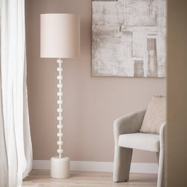 Stehlampe Metall und Leinen Aimahar