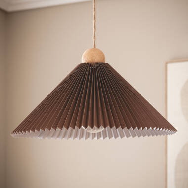 Luanda Wood & Fabric Pendant Lamp