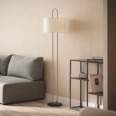 Staande Lamp van Metaal en Stof Duque