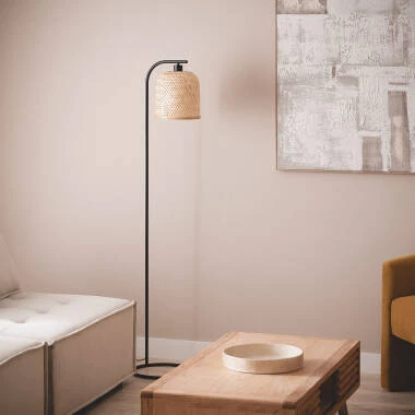 Lampadaire Métal et Bambou Adola