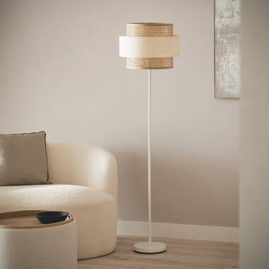 Lampada da Tavolo in Metallo e Tessuto Amaia