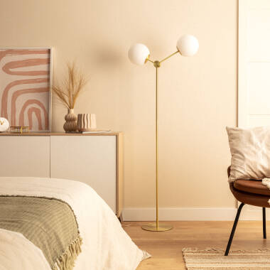 Staande Lamp Metaal en Glas Moonlight 2 Spots