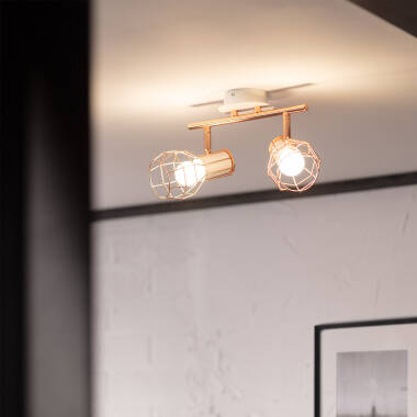 Image of Lada Aluminium Adjustable 2 Spotlight Ceiling Lamp Image of Lada Aluminium Adjustable 2 Spotlight Ceiling Lamp