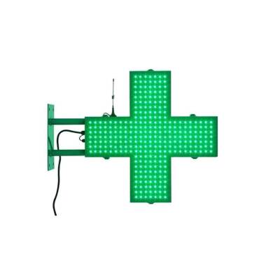 Kruis Apotheek LED Groen dubbel scherm voor buiten met afstandsbediening