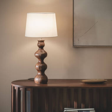 Bild von Tischlampe aus Holz Anahla ILUZZIA