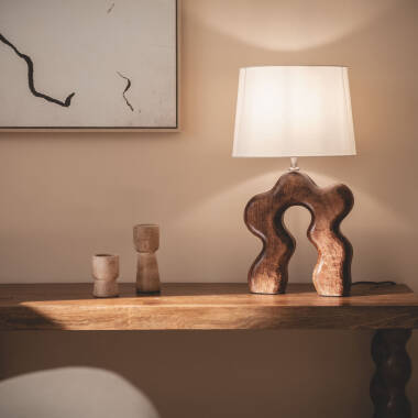 Bild von Tischlampe aus Holz Hunar ILUZZIA