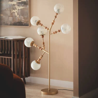 Lampada da Terra Metallo Vetro Routi ILUZZIA