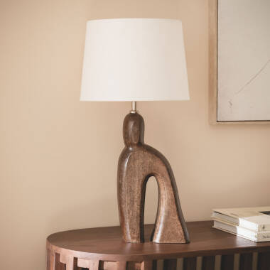 Lampa Stołowa z Drewna Hunar III ILUZZIA