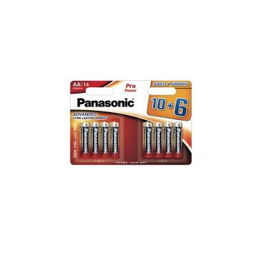 Blister 16 Akaline-Batterien 1,5V PANASONIC AA LR6PP Pro Power