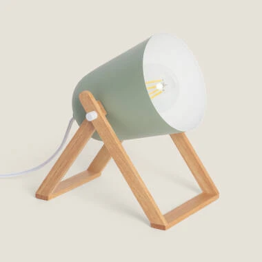 Lampe à Poser Métal et Bois Kiume