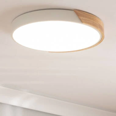 Semi-Dari Round 24W Wood CCT Selectable LED Ceiling Light Ø418 mm