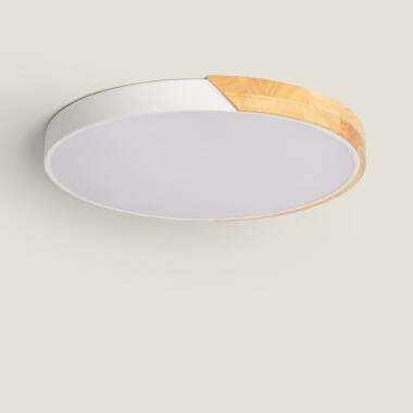Plafondlamp LED 36W Rond Hout Ø500 mm CCT Selecteerbaar Semi-Dari