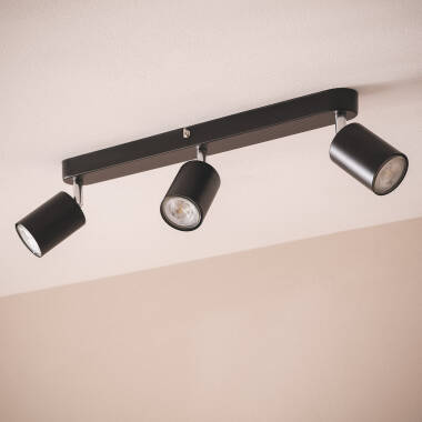 Plafondlamp Verstelbaar Metaal  Albus Black Large 3 spots