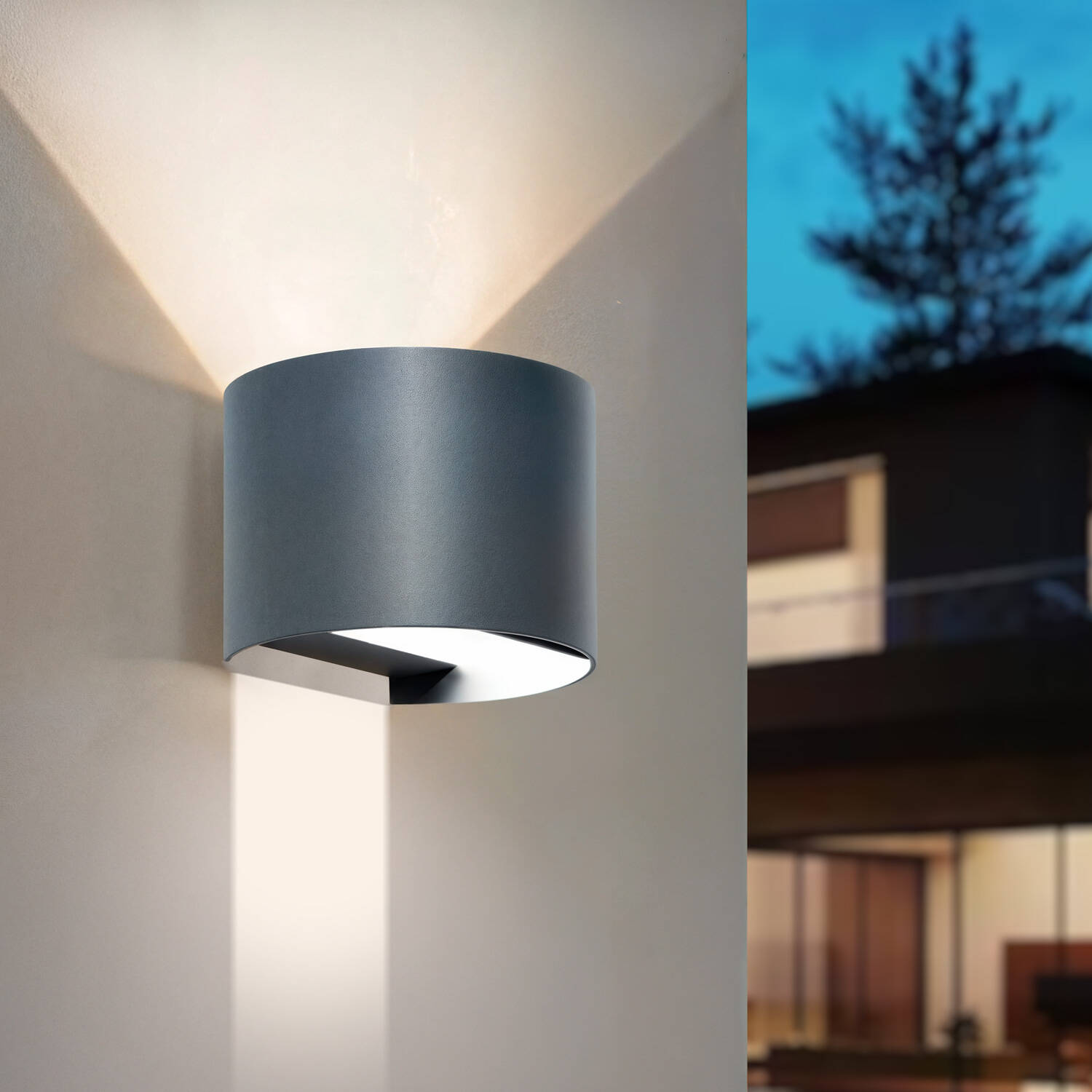 Kinkiet Ścienny LED Zewnętrzny 10W z Aluminium Podwójne Oświetlenie Regulacja CCT Iridix Round