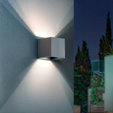 Applique da Parete per Esterni LED Regolabile 6W PC Illuminazione Doppia Luce Eros