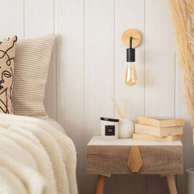 Wandlamp van Hout en Metaal Jedali