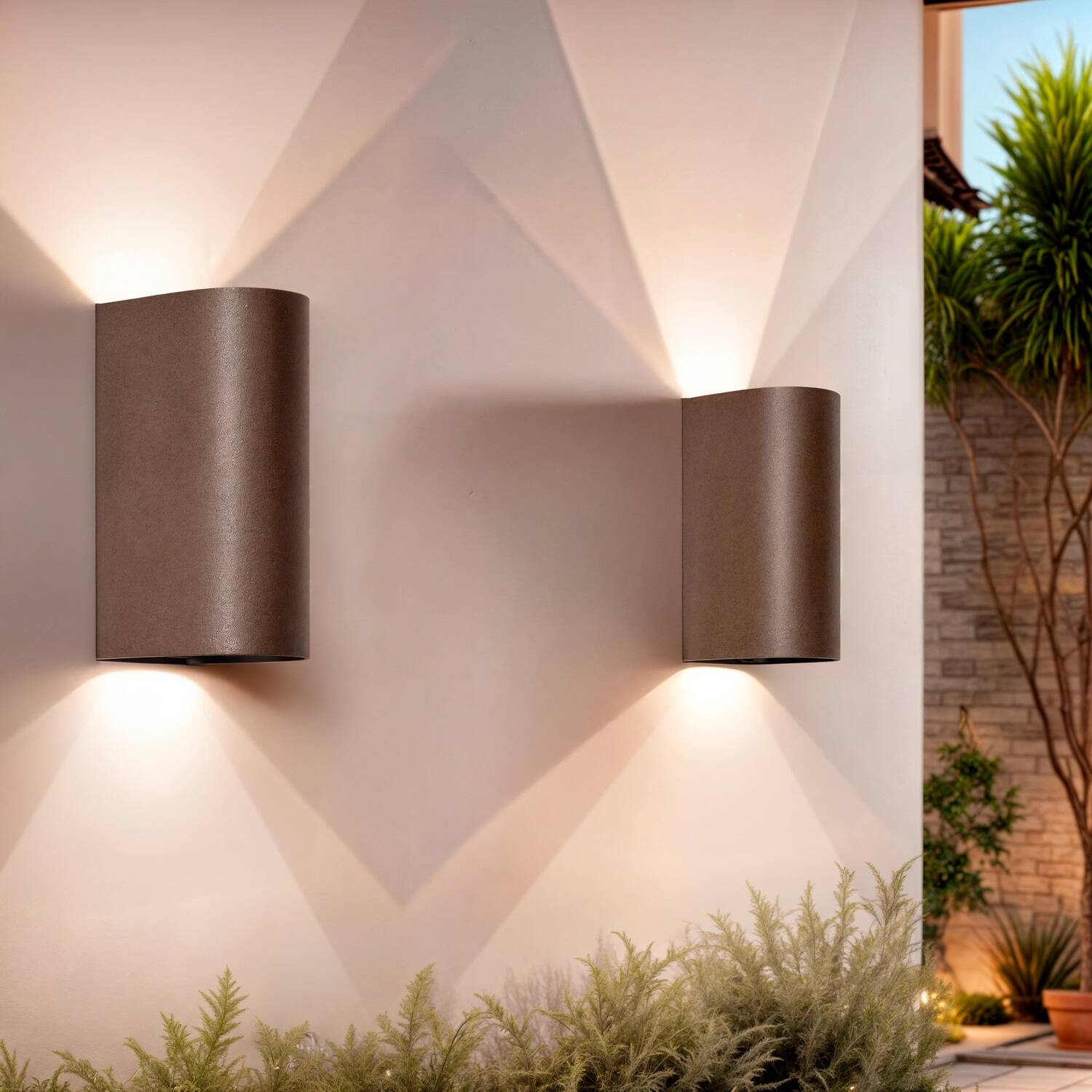 Kinkiet Ścienny LED Zewnętrzny 10W z Aluminium Podwójne Oświetlenie Regulacja CCT Oscilum Round