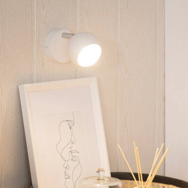 Lampada da Parete in Alluminio Orientabile 1 Faretto Ates Bianco