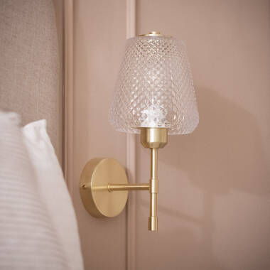Lampe Murale Métal et Verre Stiklu