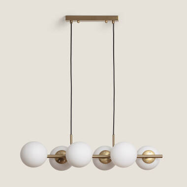 Lampada a Sospensione in Metallo Moonlight Brass 6 Faretti