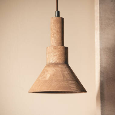 Lampada a Sospensione Legno Dallas Conne