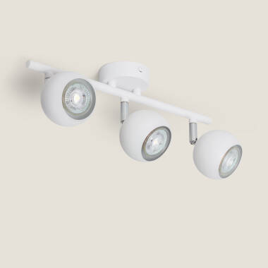 Ates Adjustable Aluminium 3 Spotlight Black Ceiling Lamp