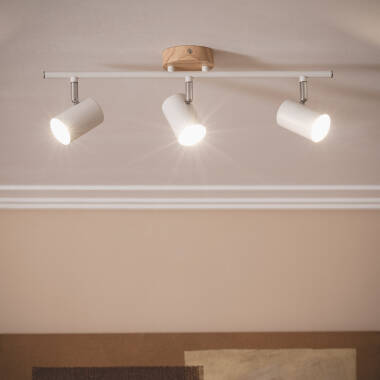 Obrázek Bodové Stropní Svítidlo ze Dřeva a Kovu Albus 3xGU10